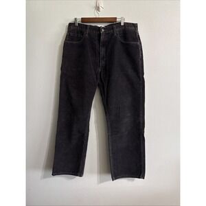 Levis 569 Loose Straight Corduroy Pants Mens 36x30 Charcoal Gray Western